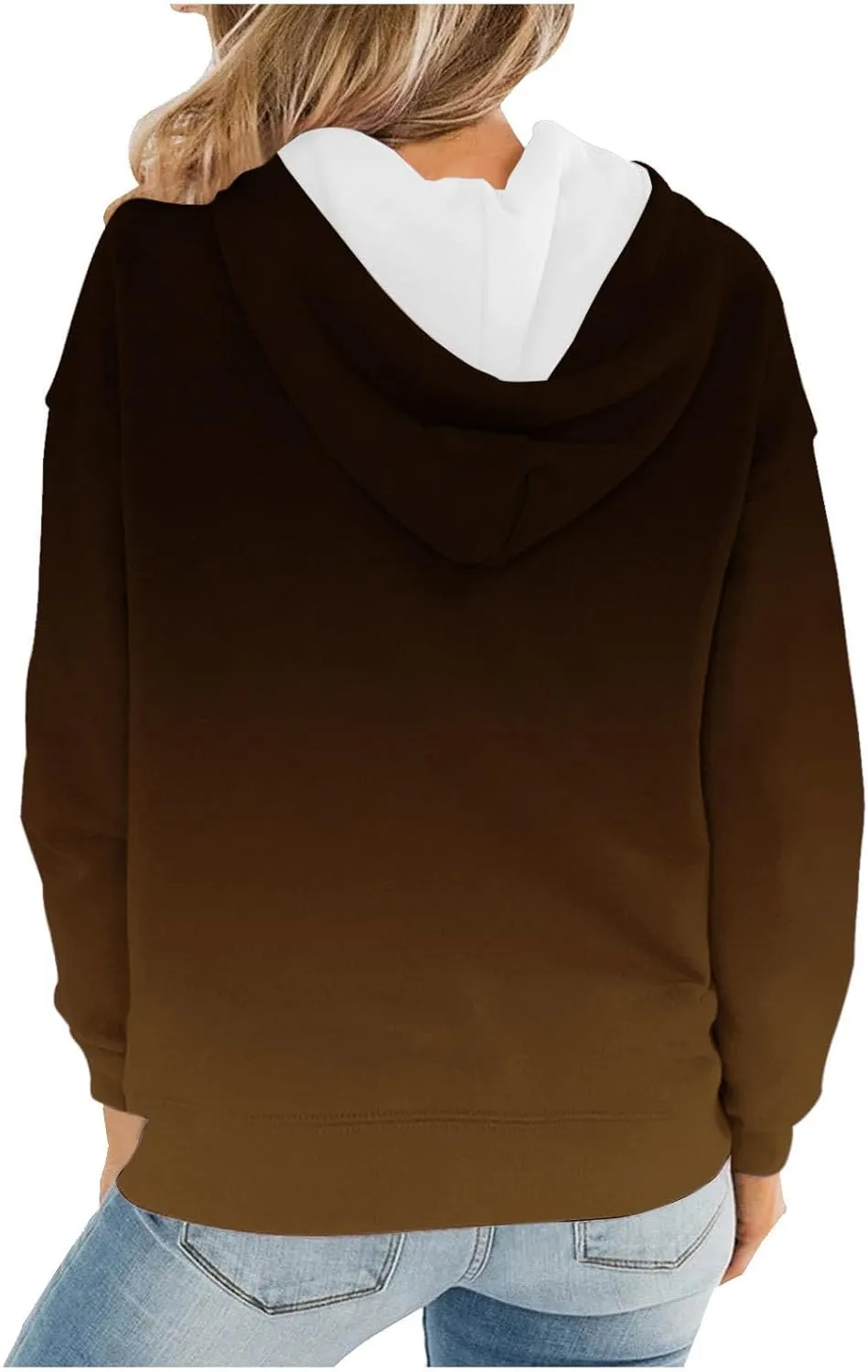 YRAETENM Hoodies for Women Fashion Crew Neck Long Sleeve Fleece Sweatshirts Oversized Lightweight Pullover Tops with Pocket