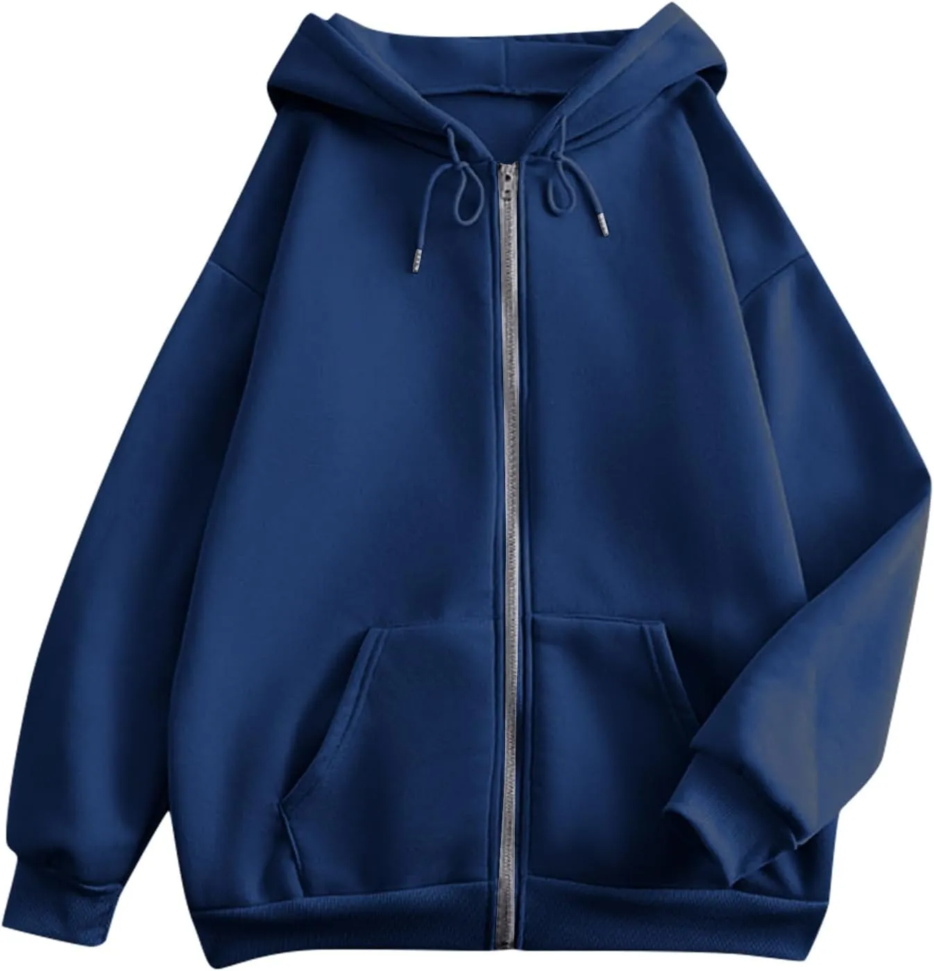 Zip Up Hoodie Women Long Sleeve Oversized Sweatshirts Y2K Jacket With Pockets 2024 Fall Outfits