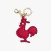 Zodiac Charm - Saffiano Leather - Red (Year of the Rooster)